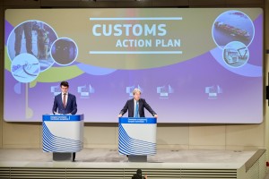 Press conference of Paolo Gentiloni, European Commissioner, on the Customs Union Action Plan